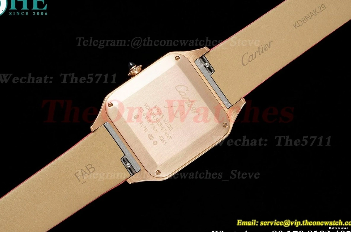 Dumont RG SA AF Quartz Santos Dial Dia Silver Red 0308